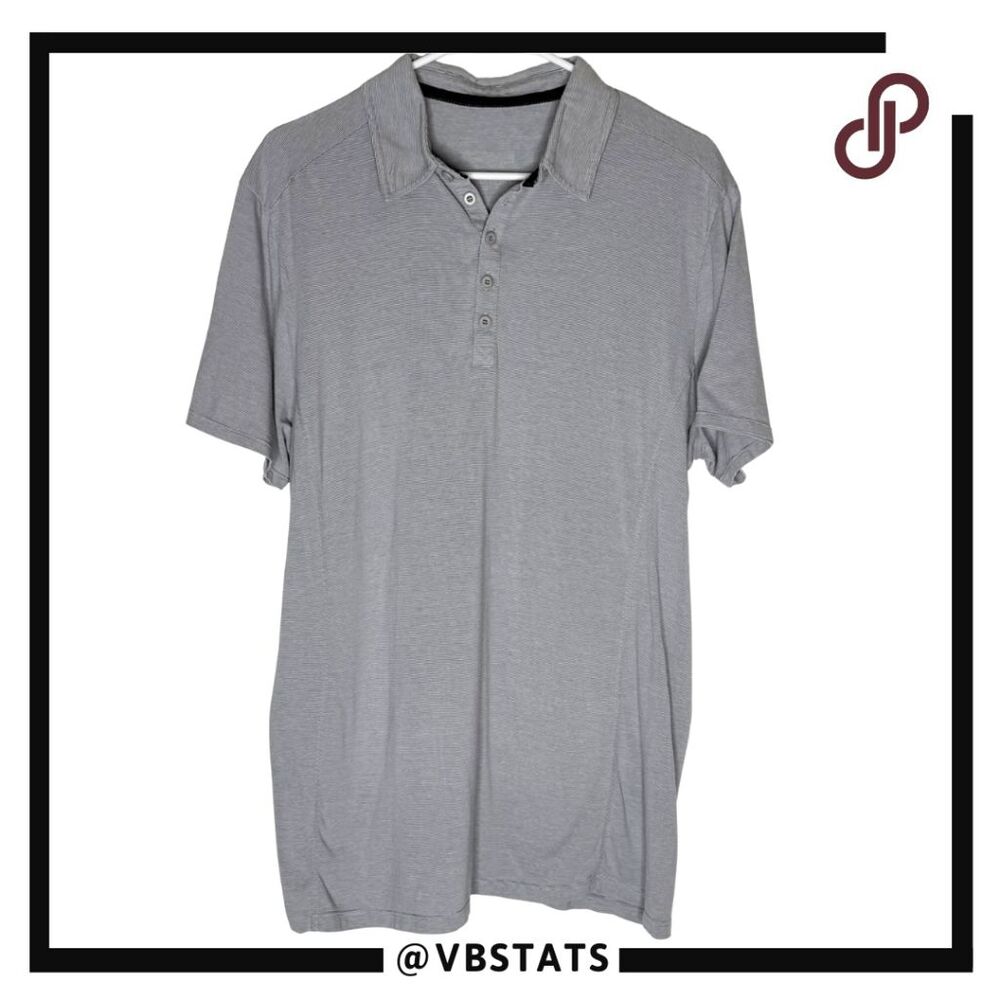 Hylete Men's Short Sleeve Performance Athletic‎ Golf Polo Shirt Gray Size Large